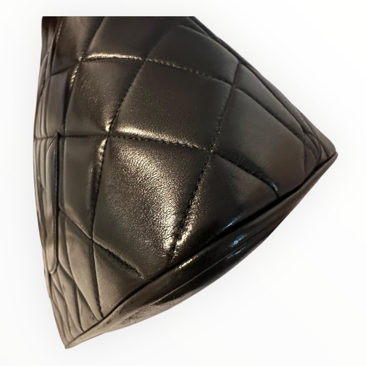 Chanel Vintage Lambskin Quilted Medallion in Black