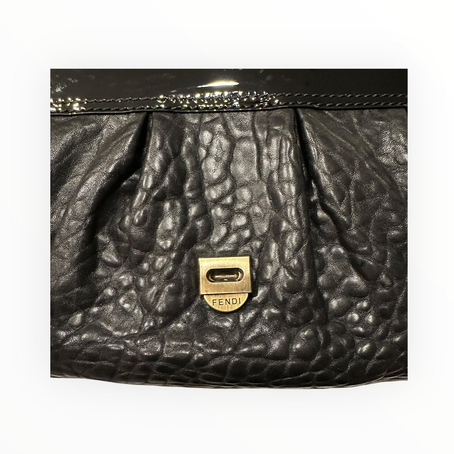 Fendi Vintage B Bag in Black Patent Leather