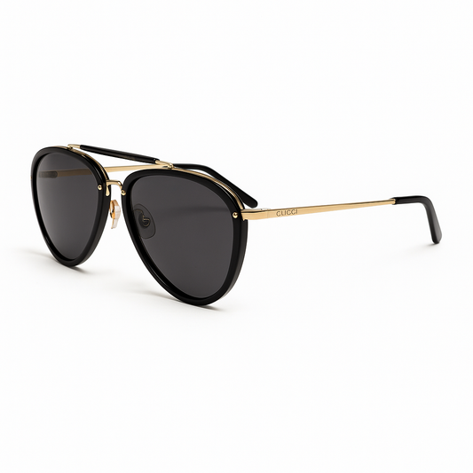 Gucci GG0672S Aviator Sunglasses – Black & Gold