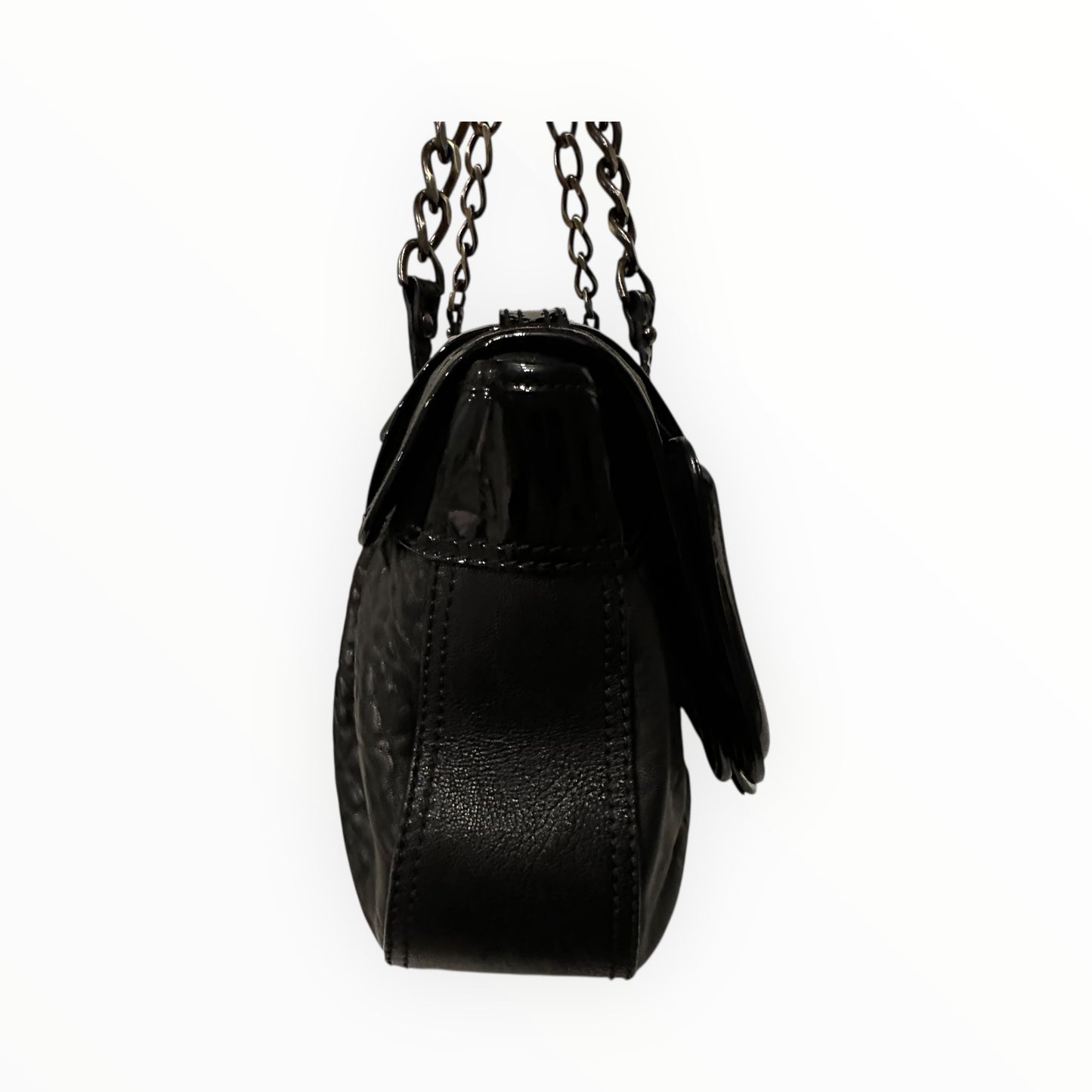 Fendi Vintage B Bag in Black Patent Leather