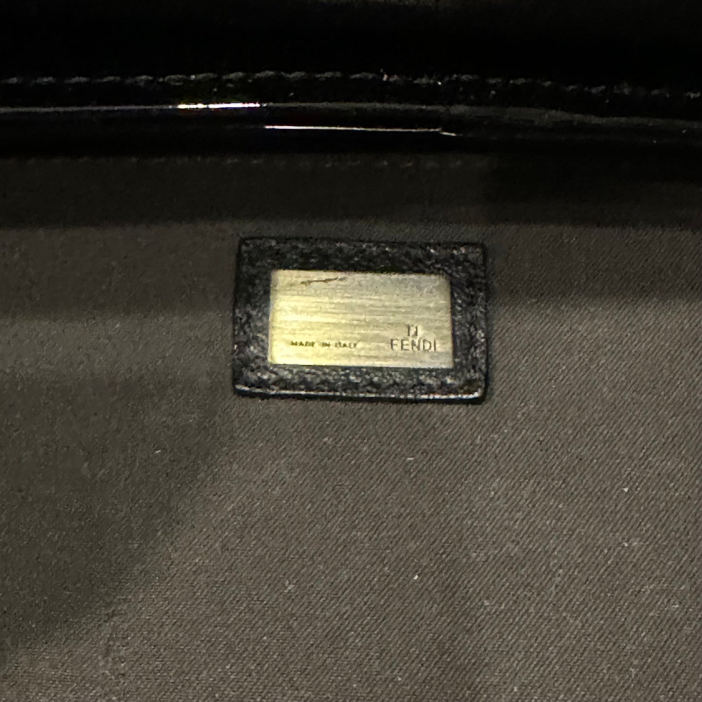Fendi Vintage B Bag in Black Patent Leather