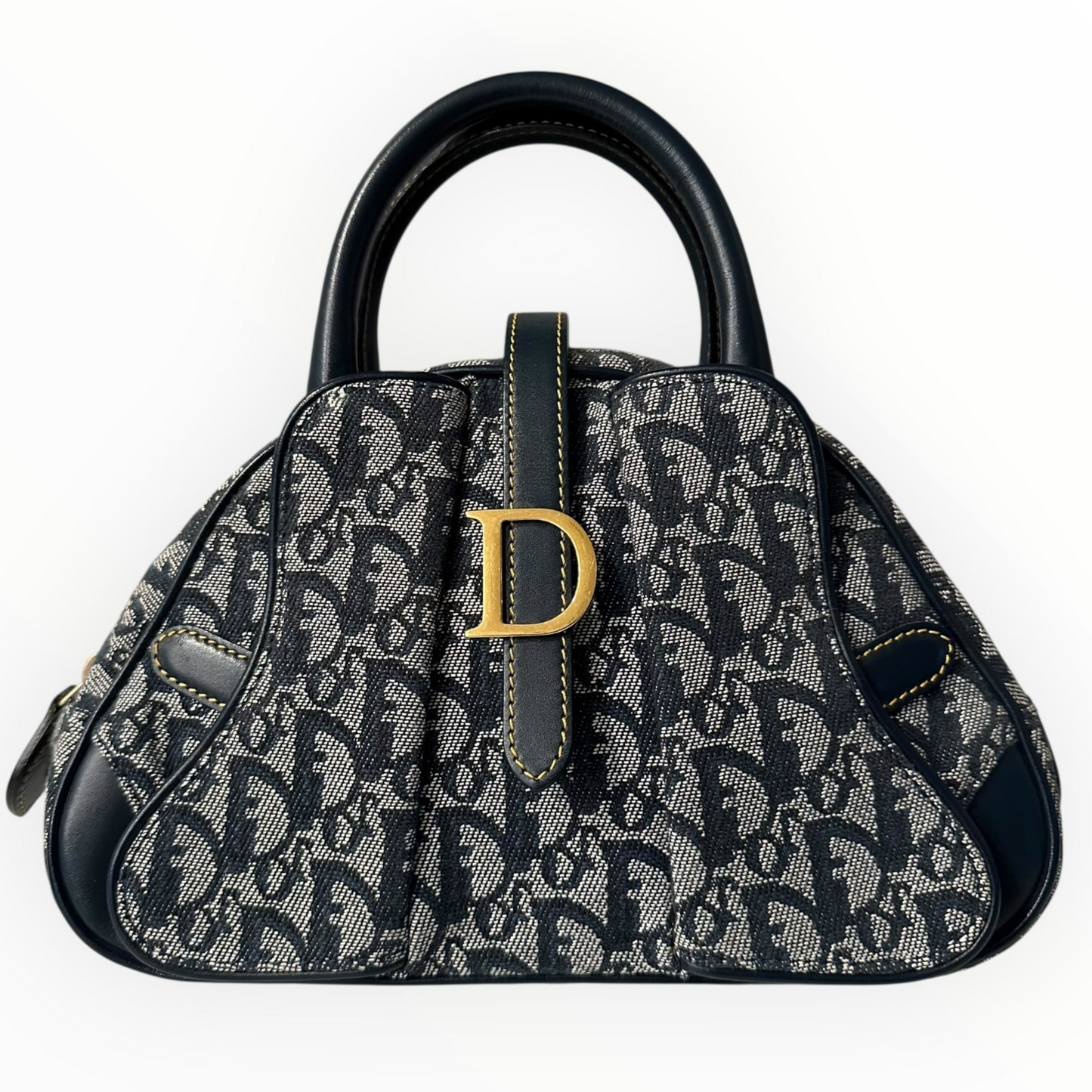 Christian Dior Vintage Diorissimo Mini Double Saddle Bowler Bag