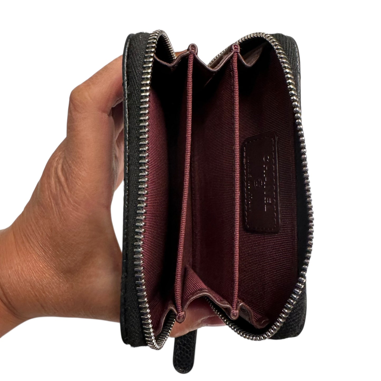 Chanel Caviar Quilted Zip Coin Purse Black