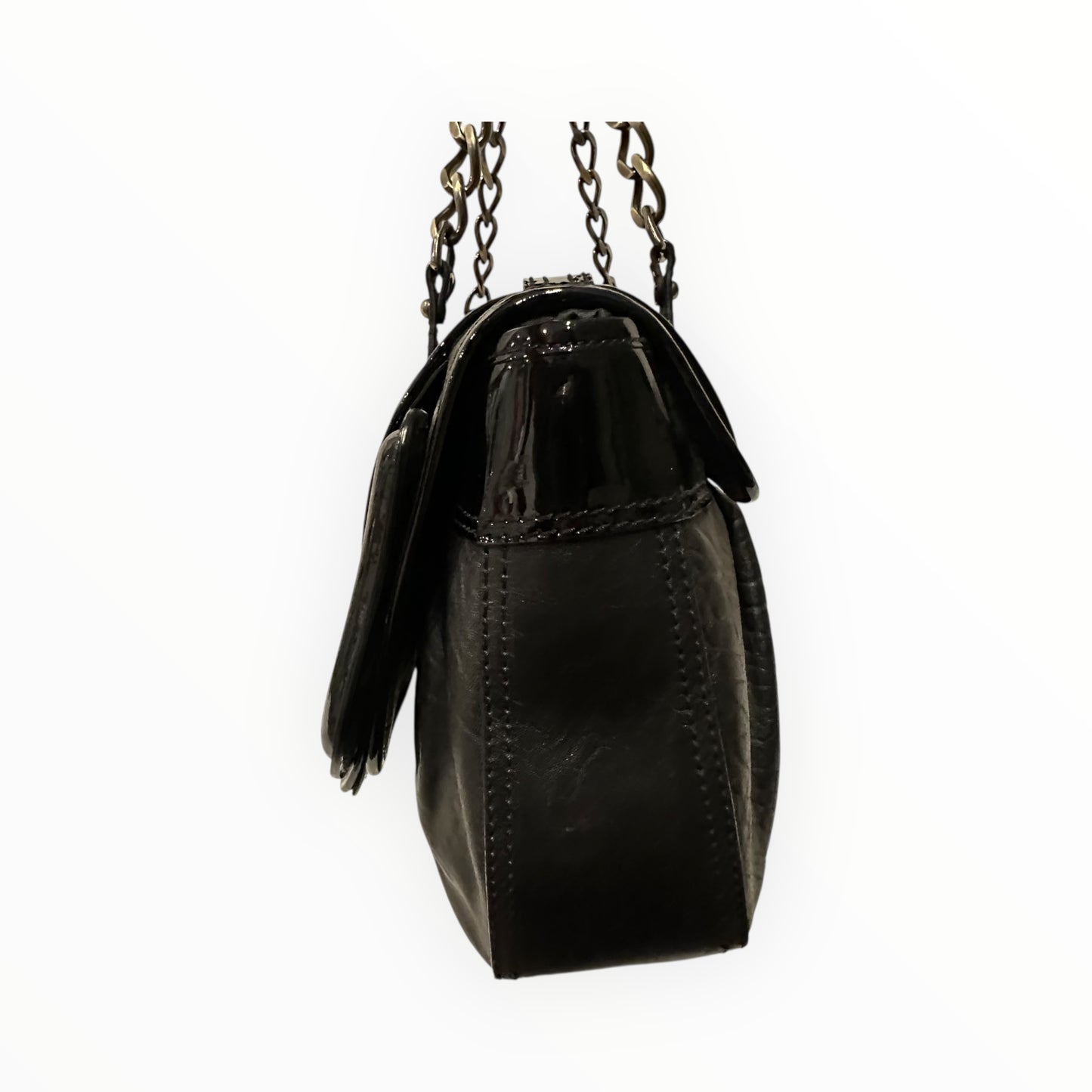 Fendi Vintage B Bag in Black Patent Leather