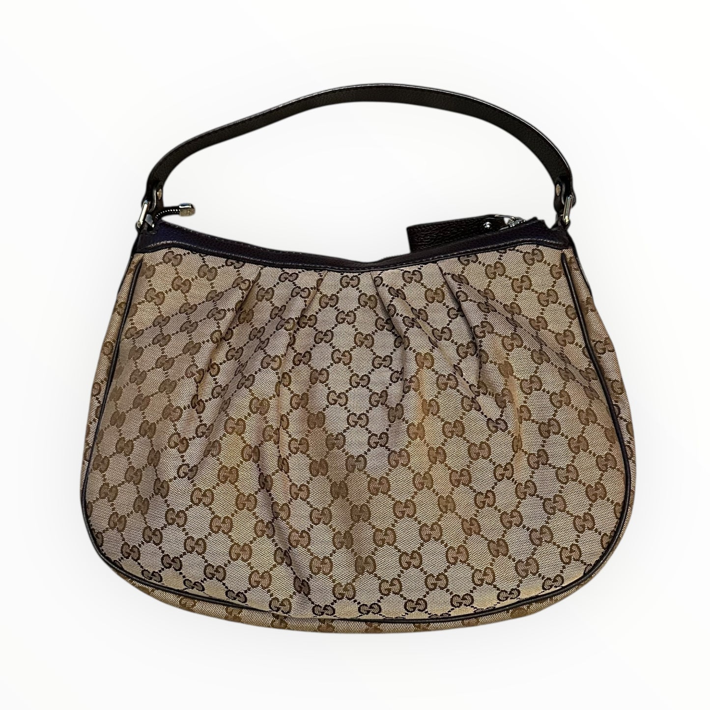 Gucci GG Canvas Medium Sukey Hobo Bag – Beige/Brown with Gold Hardware