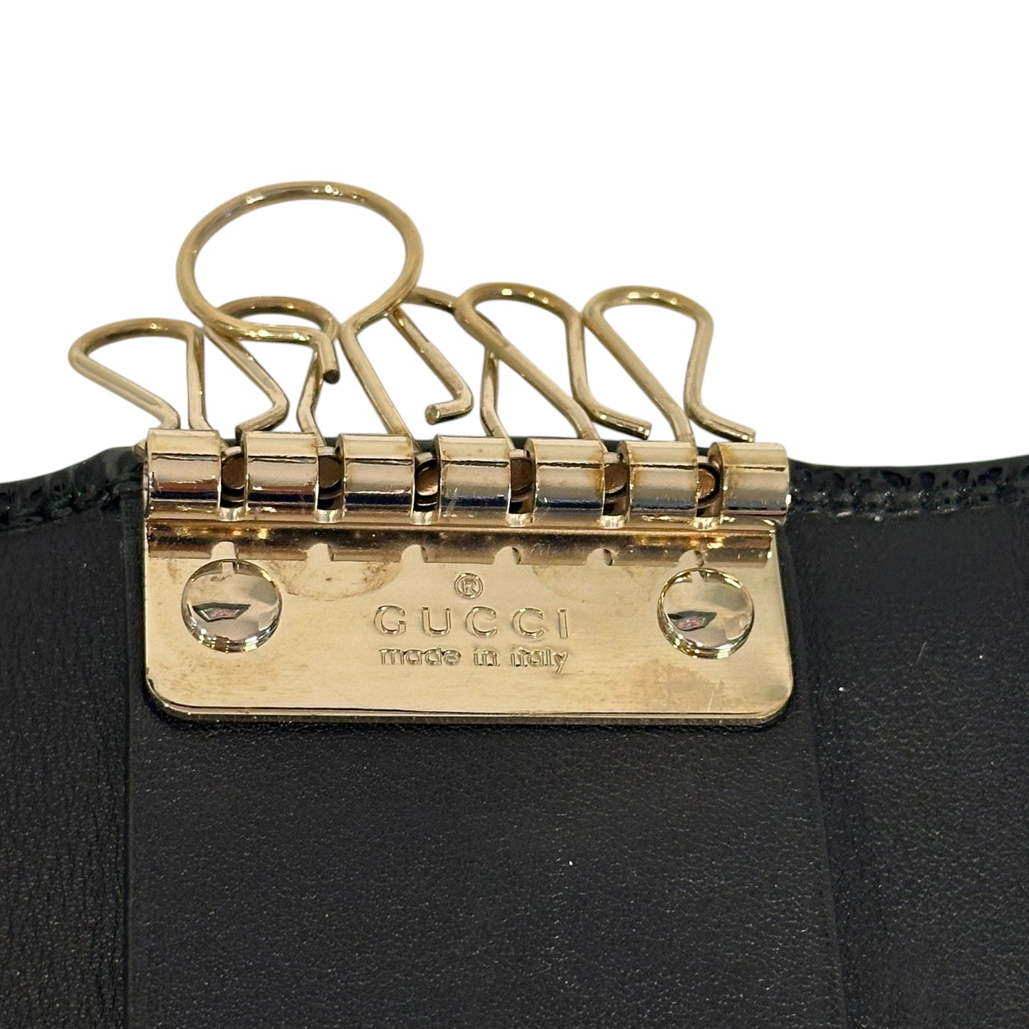 Gucci Microguccissima Black Patent Key Holder