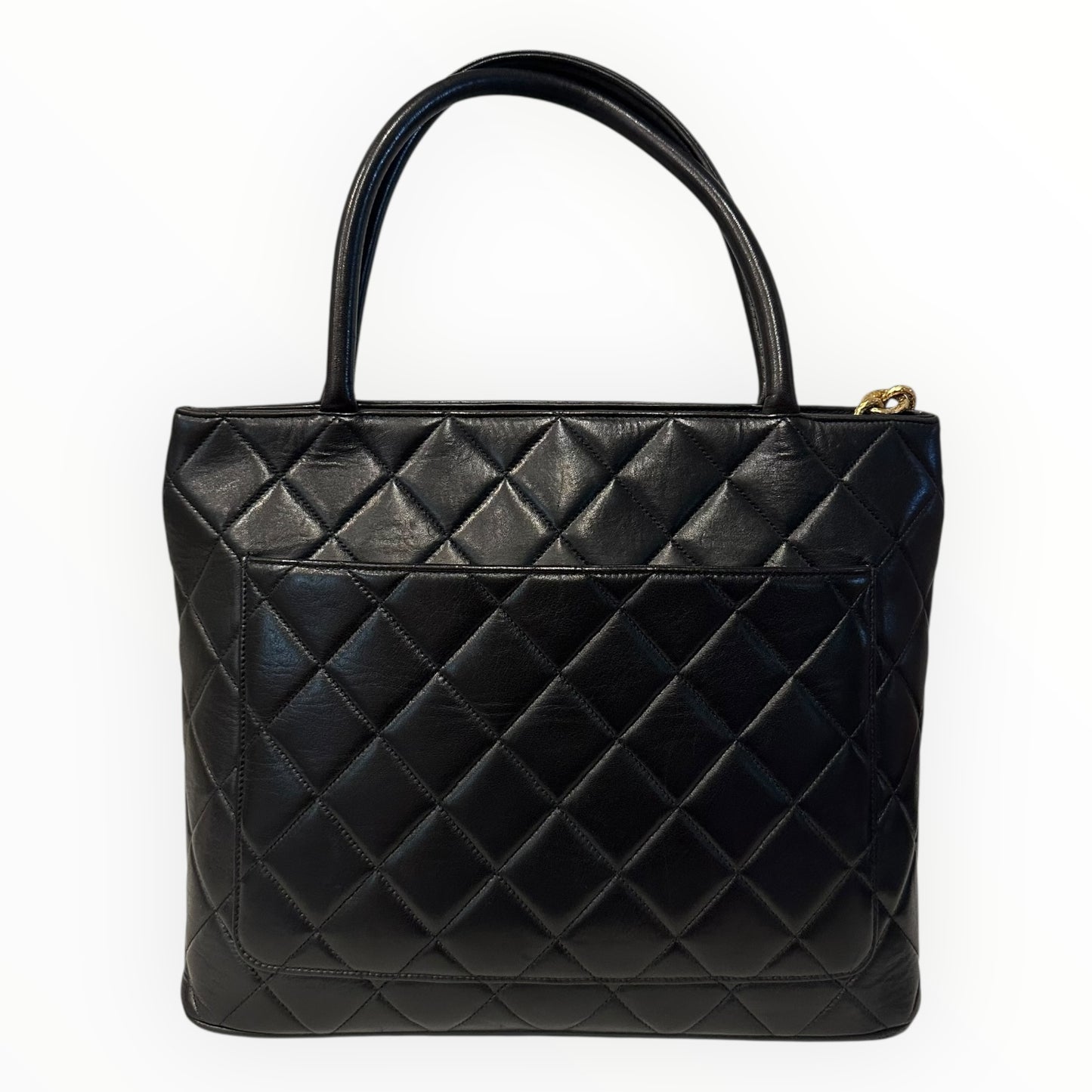 Chanel Vintage Lambskin Quilted Medallion in Black