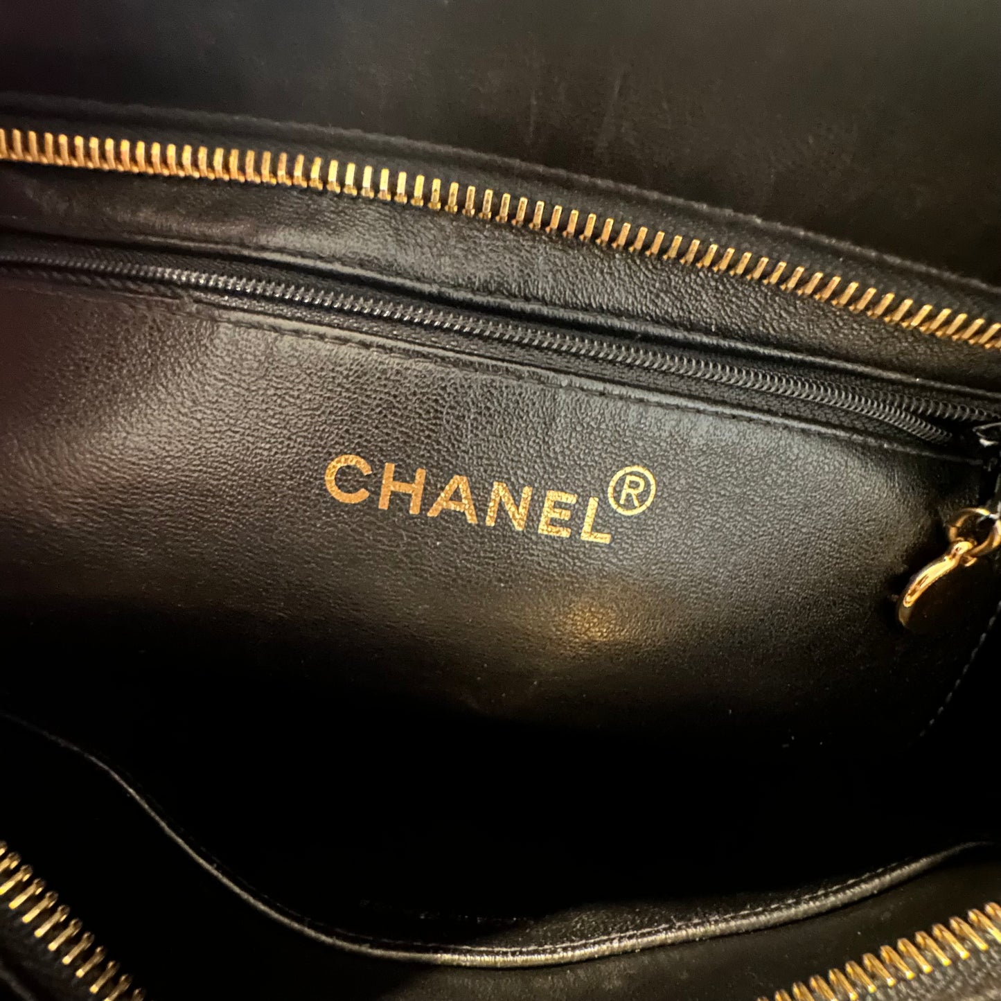 Chanel Vintage Lambskin Quilted Medallion in Black