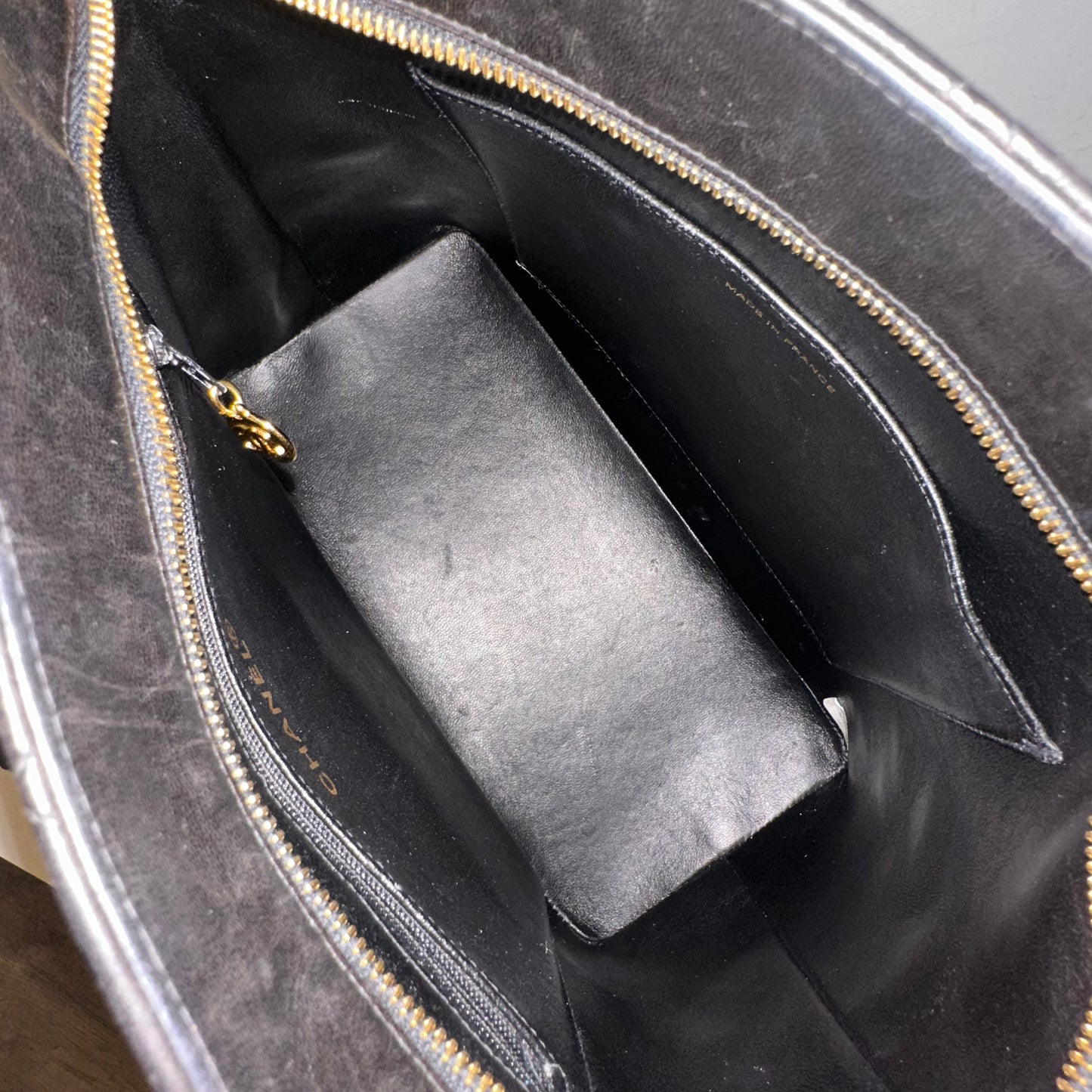 Chanel Vintage Lambskin Quilted Medallion in Black