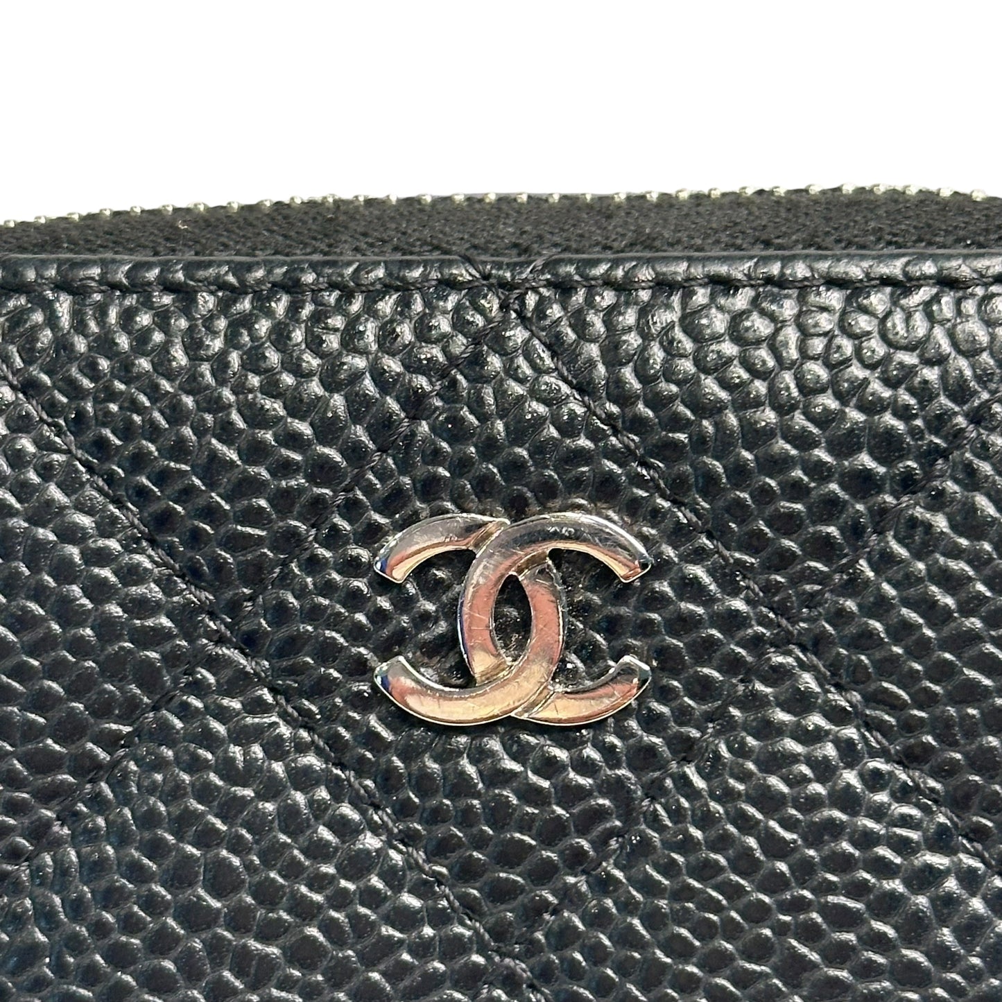 Chanel Caviar Quilted Zip Coin Purse Black