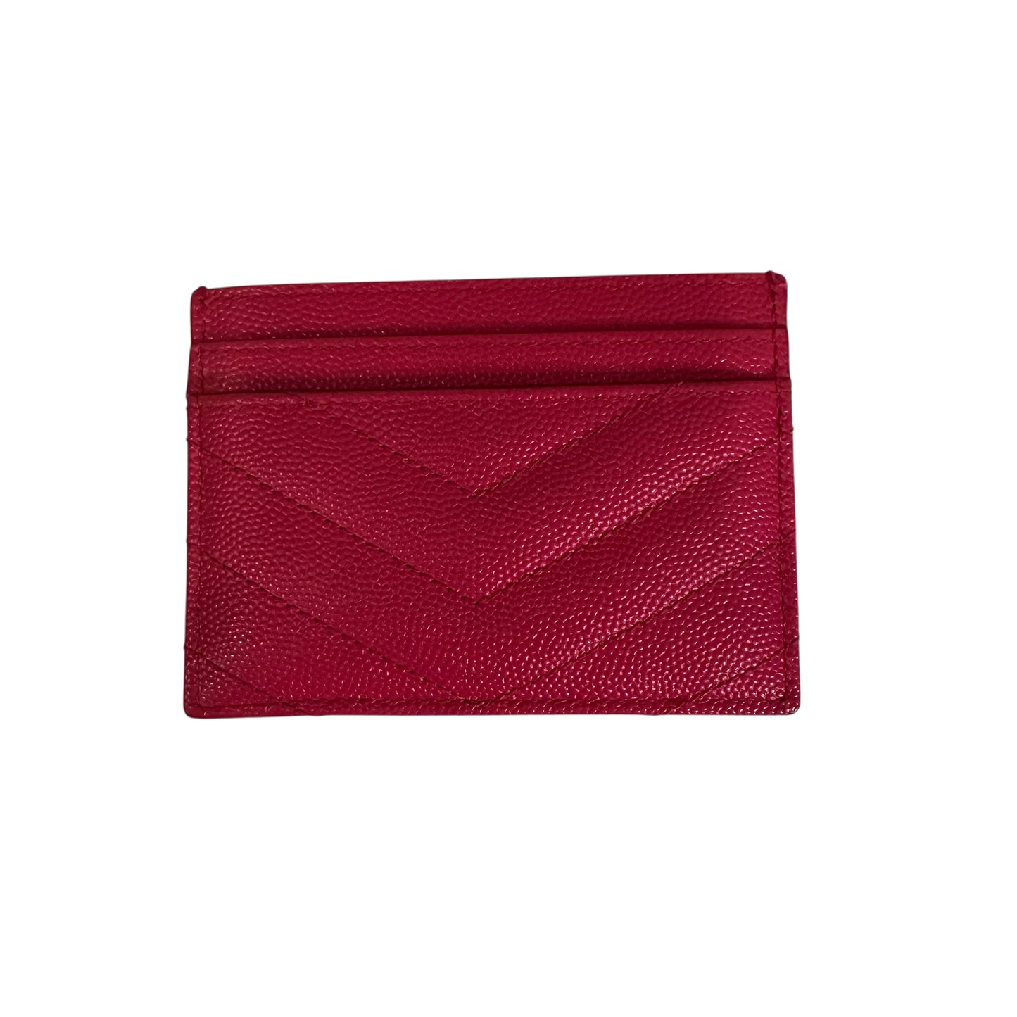Saint Laurent Monogram Card Case – Fuchsia Pink with Gold Hardware
