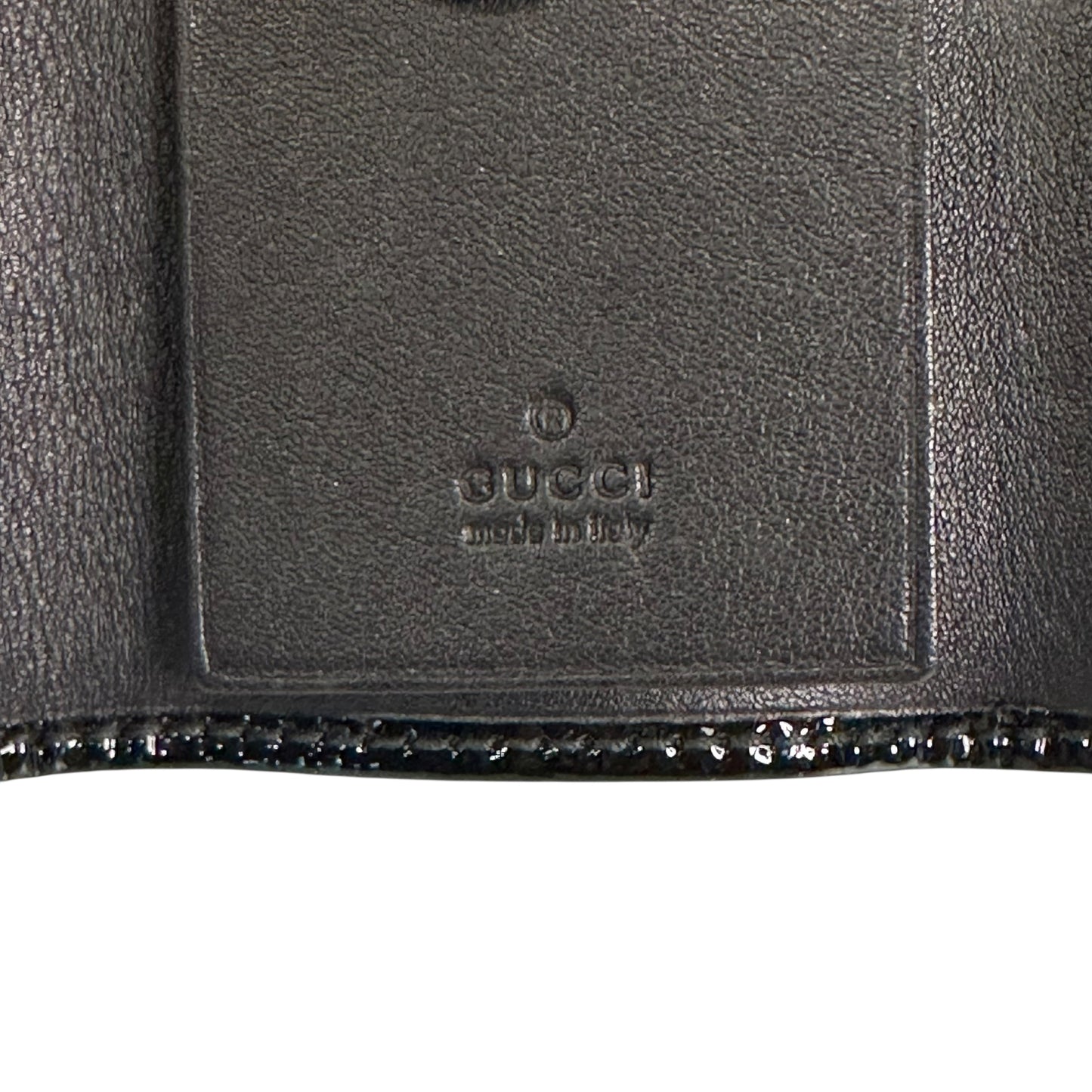 Gucci Microguccissima Black Patent Key Holder