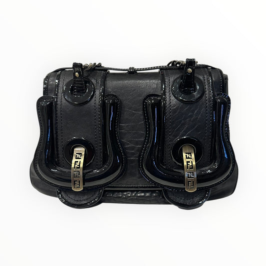 Fendi Vintage B Bag in Black Patent Leather