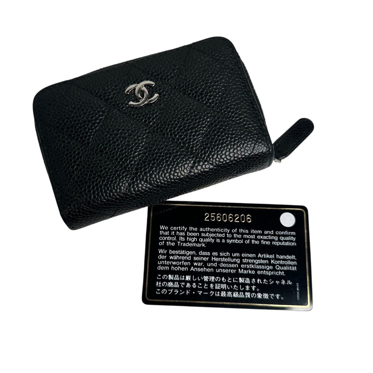 Chanel Caviar Quilted Zip Coin Purse Black