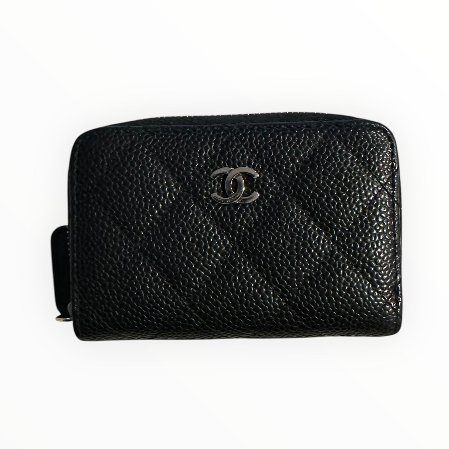 Chanel Caviar Quilted Zip Coin Purse Black