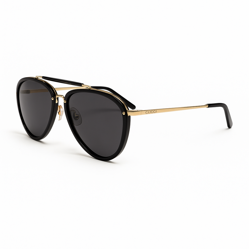 Gucci GG0672S Aviator Sunglasses – Black & Gold