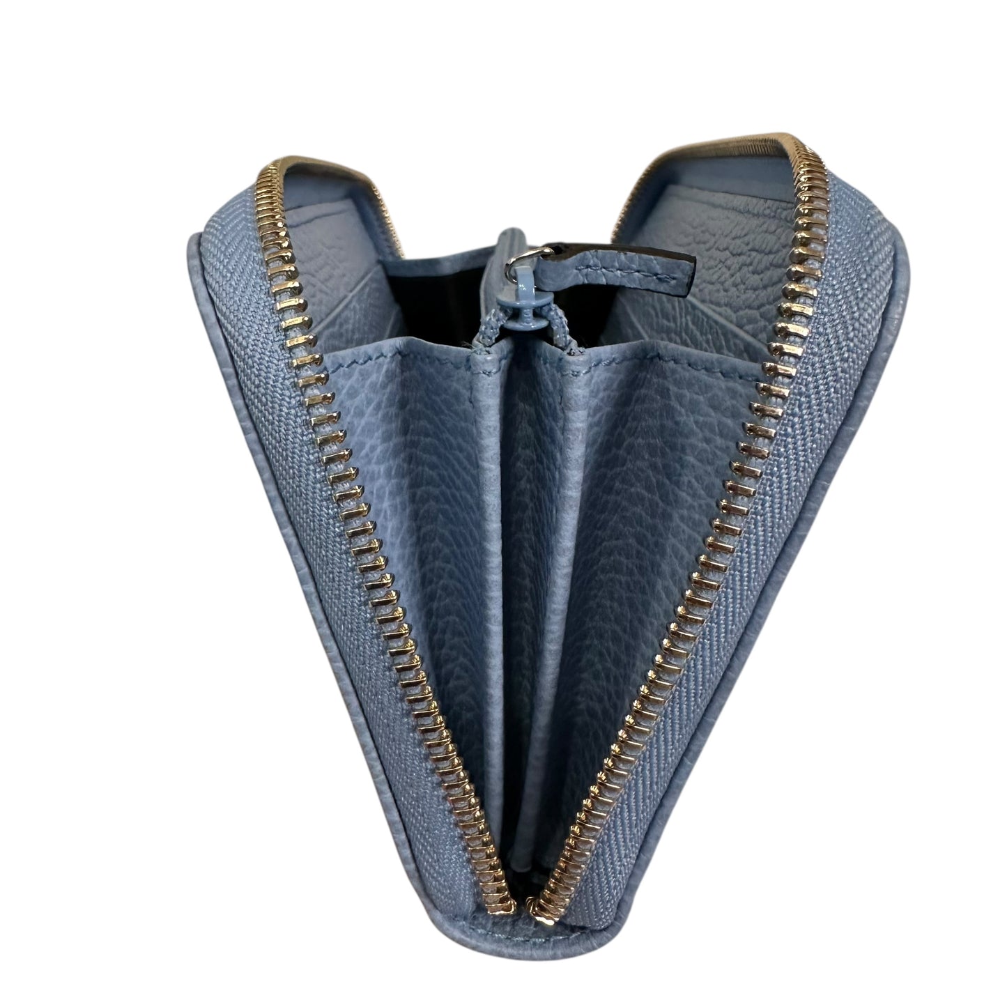 Gucci Monogram Dollar Calfskin Zip-Around Wallet Beige Ebony Mineral Blue