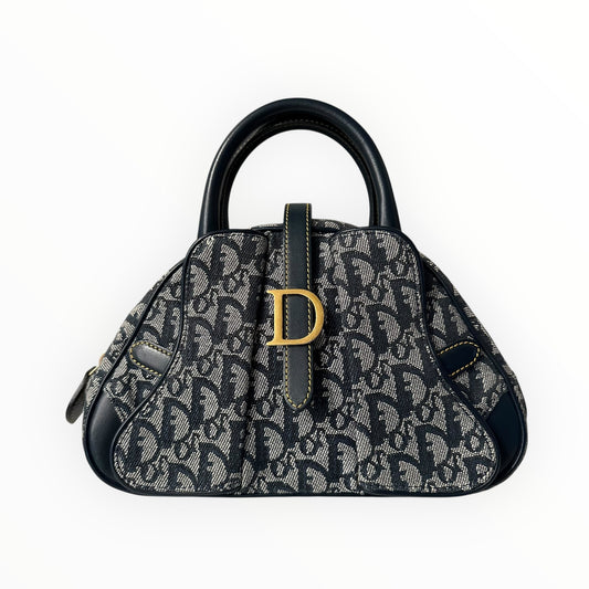 Christian Dior Vintage Diorissimo Mini Double Saddle Bowler Bag