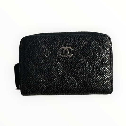 Chanel Caviar Quilted Zip Coin Purse Black